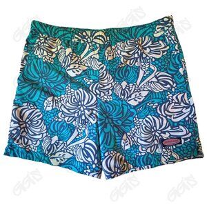 Vineyard Vines Swim Trunks Men Blue White Tropical Abstract Size Medium